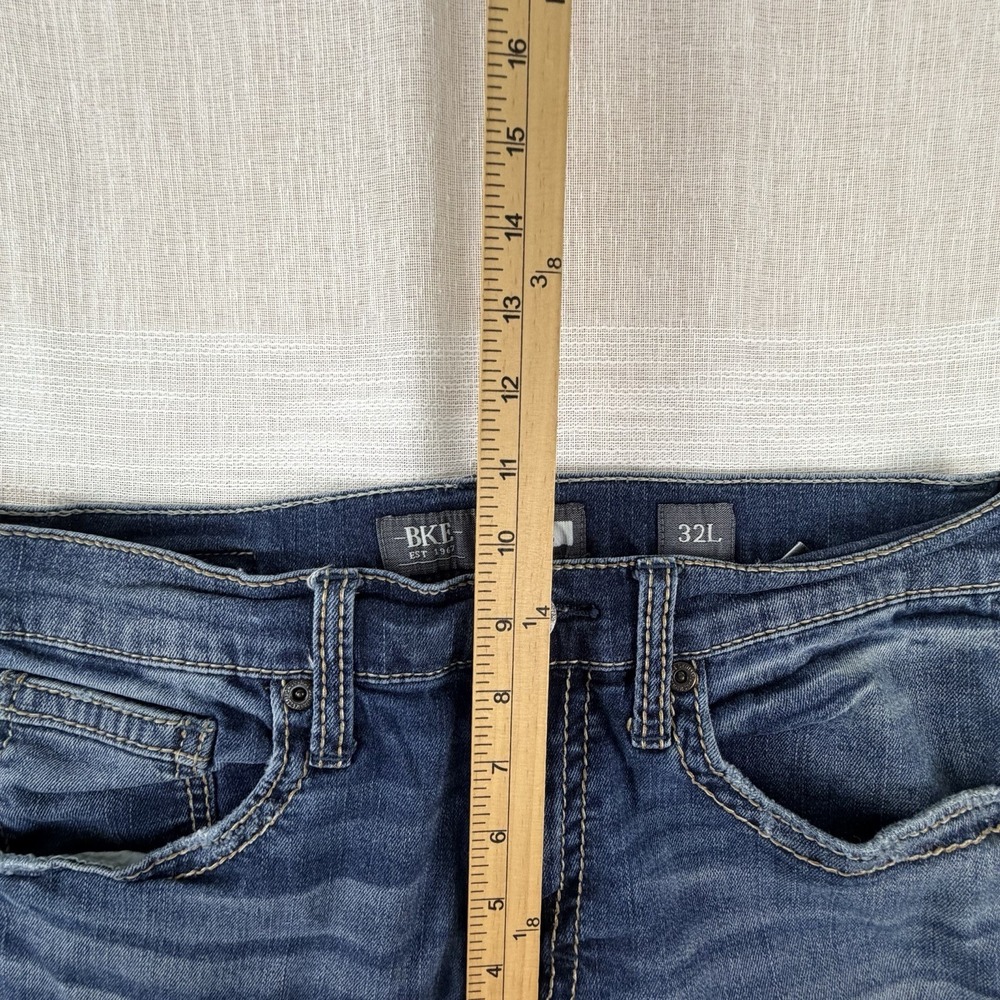 BKE Jake Straight Leg Men's Jeans Sz 32L 32x33 Med Wash Blue Denim The Buckle - Picture 6 of 9